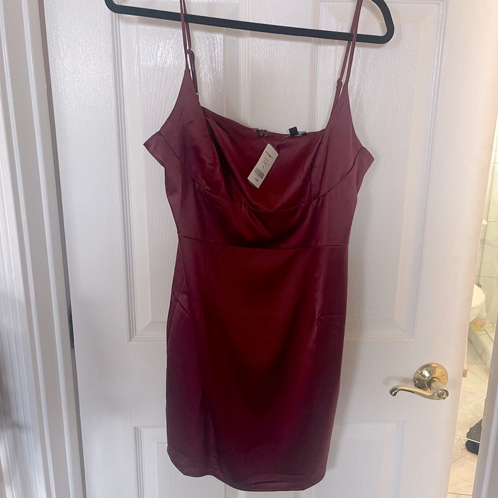 Dark burgundy shirt dress
